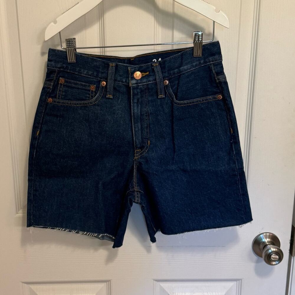 NWT J Crew Mid Length High Rise Denim Shorts size 24